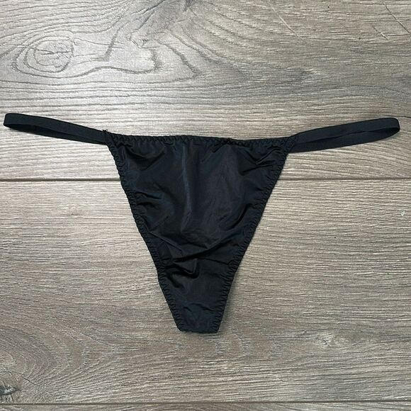 Victoria’s Secret Black Fringe Slip And V-String Panty Size Large - Picture 9 of 16